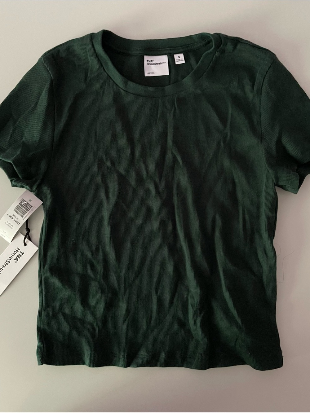 TNA HomeStretch Short Sleeve Ribbed Tee - Dark Green